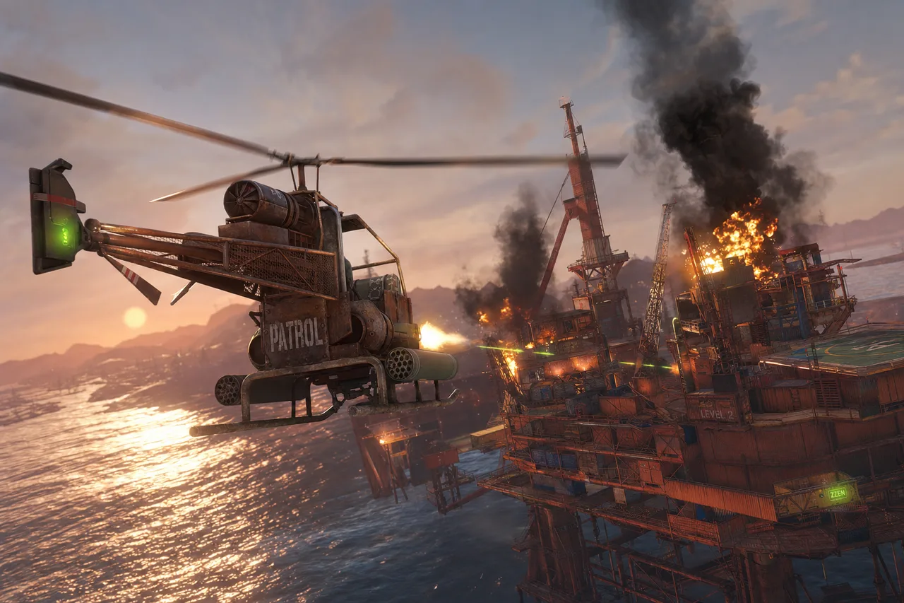 Combat event over an oil rig on Lazarus Original